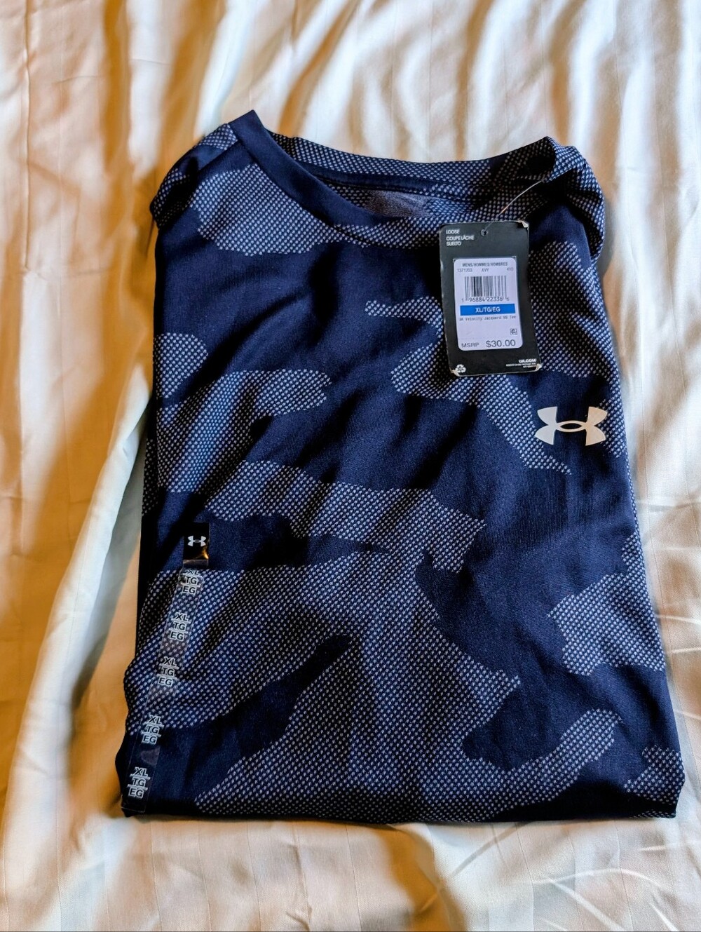 Under Armour Velocity Jacquard Camo Shirt Men’s XL Navy NWT